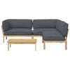 vidaXL Sofa Set with Cushion Plain 4 pcs Anthracite Solid Acacia Wood