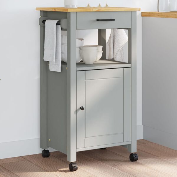 vidaXL Kitchen Trolley MONZA 48x40x90 cm Solid Wood Pine