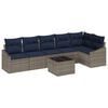 vidaXL Sofa Set with Cushion 7 pcs Grey Poly Rattan