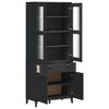 vidaXL Highboard VIKEN Black 80x40x190 cm Solid Wood Pine