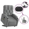 vidaXL Stand up Massage Recliner Chair Light Grey Fabric