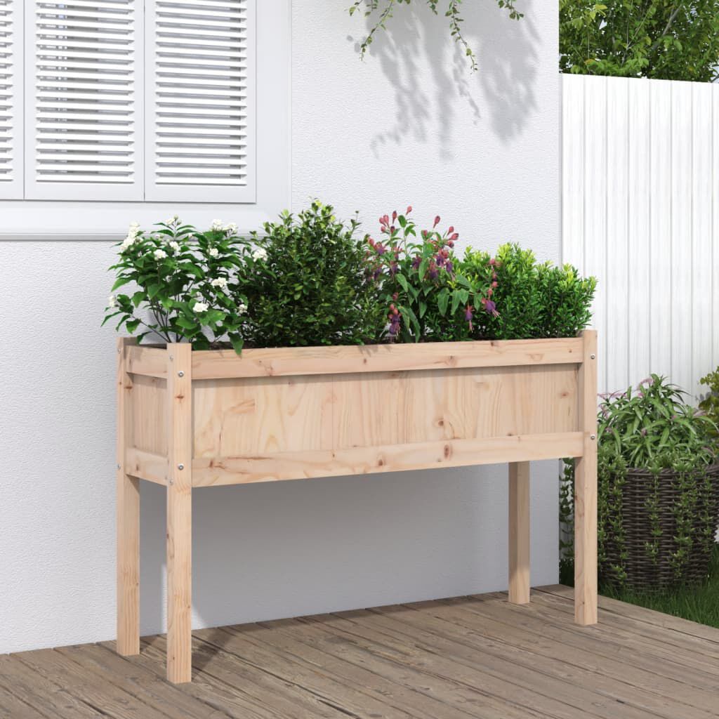 vidaXL Garden Planter with Legs 110x31x70 cm Solid Wood Pine