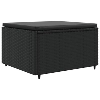 vidaXL 6 Piece Garden Lounge Set with Cushions Black Poly Rattan
