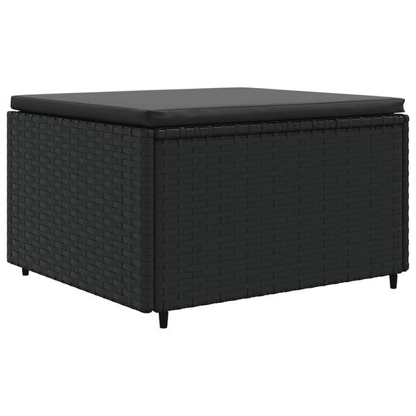 vidaXL 6 Piece Garden Lounge Set with Cushions Black Poly Rattan