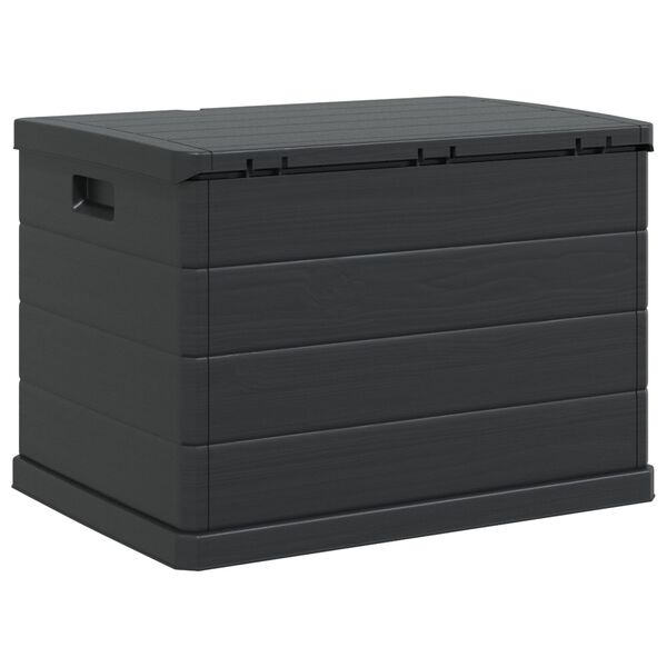 vidaXL Garden Storage Box - Anthracite, 77.5 x 54.5 x 53 cm, Plastic, 170 L