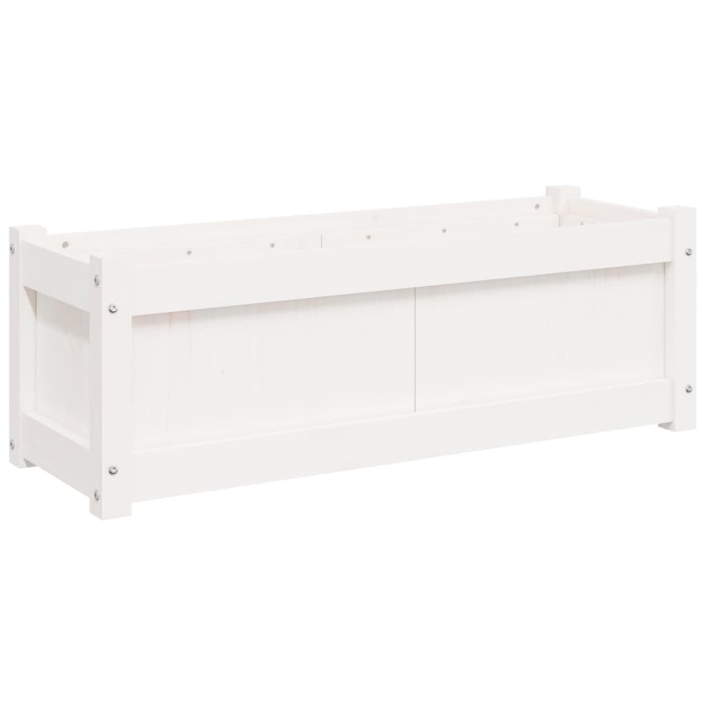vidaXL Garden Planter White 90x31x31 cm Solid Wood Pine