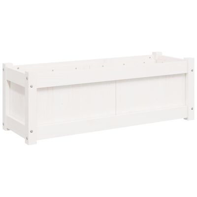vidaXL Garden Planter White 90x31x31 cm Solid Wood Pine