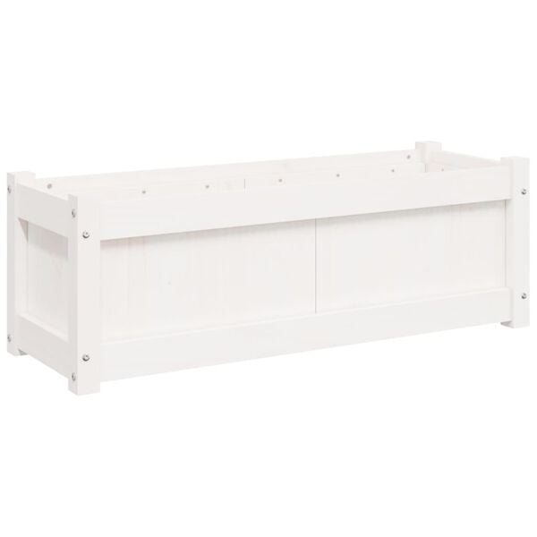 vidaXL Garden Planter White 90x31x31 cm Solid Wood Pine
