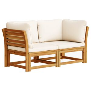 vidaXL Garden Sofa with Cushions 2-Seater Solid Wood Acacia