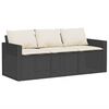 vidaXL 6 Piece Garden Sofa Set with Cushions Black Poly Rattan