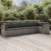 vidaXL 6 Piece Garden Lounge Set with Cushions Grey Poly Rattan