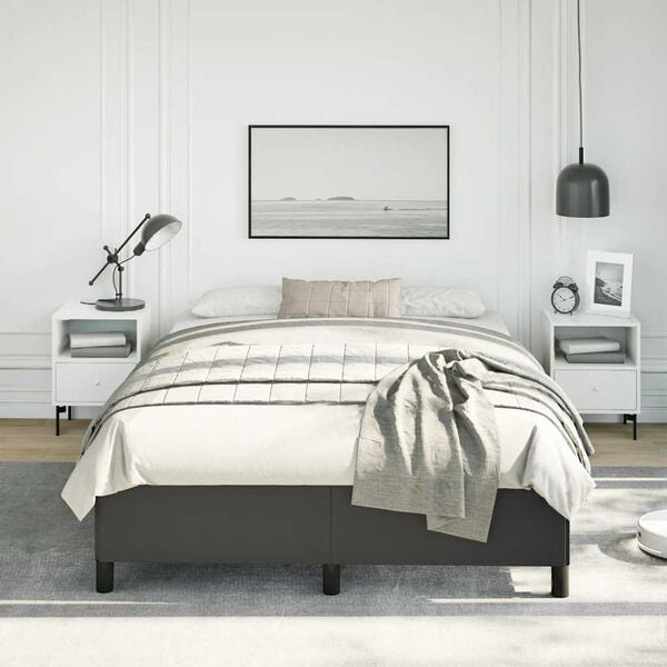 vidaXL Bed Frame without Mattress Black 137x187 cm Double Faux Leather