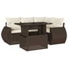 vidaXL 5 Piece Garden Sofa Set with Cushions Brown Poly Rattan