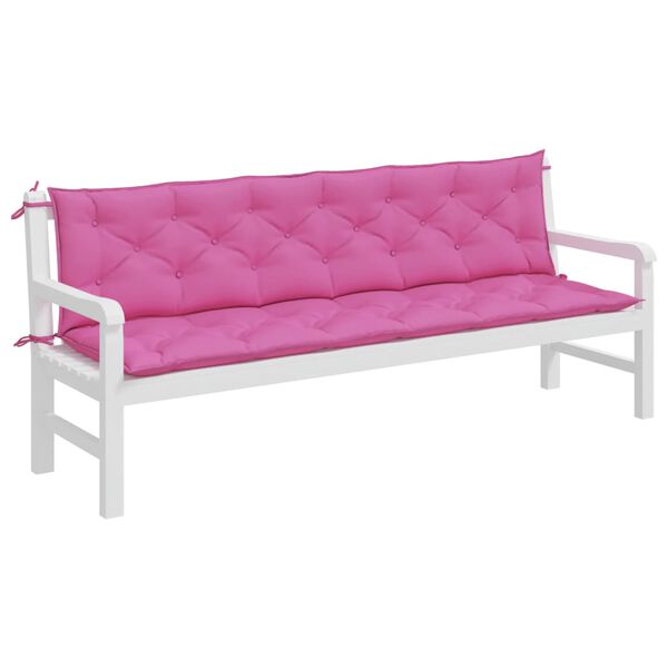 vidaXL Garden Bench Cushions 2pcs Pink 200x50x7cm Fabric
