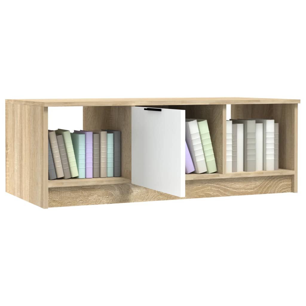 vidaXL Coffee Table White and Sonoma Oak 102x50x36 cm Engineered Wood