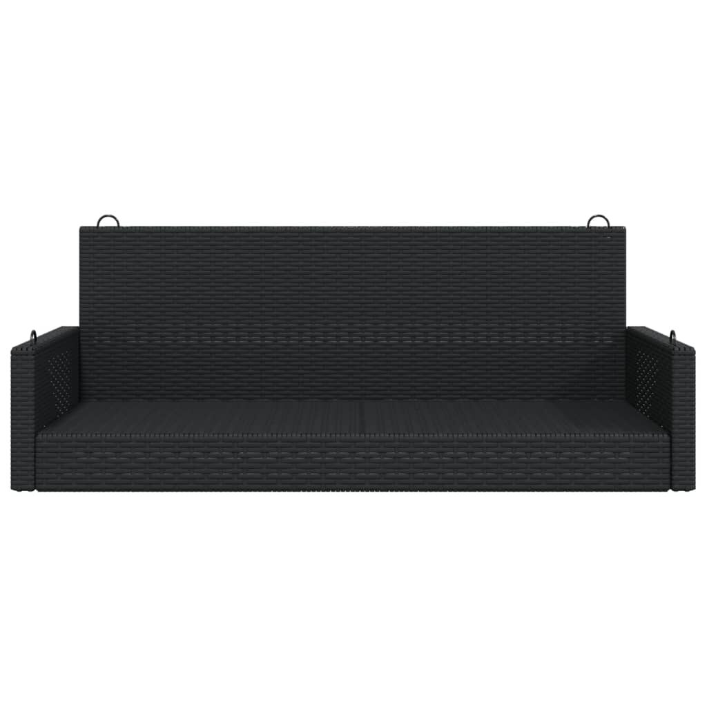 vidaXL Swing Bench Black 119x56x48 cm Poly Rattan