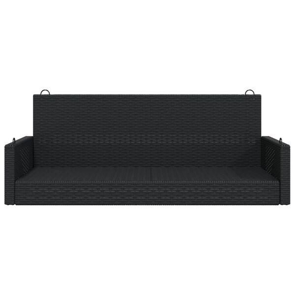 vidaXL Swing Bench Black 119x56x48 cm Poly Rattan