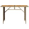 vidaXL Garden Table with Wooden Top Beige 110x68x70 cm Poly Rattan
