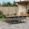 vidaXL 9 Piece Garden Dining Set with Cushions Grey Poly Rattan