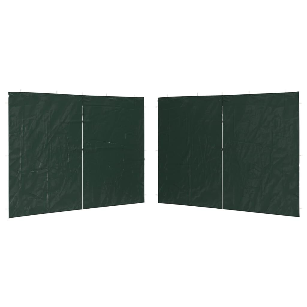vidaXL Party Tent Sidewall 2 pcs with Zipper PE Green