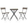 vidaXL 3 Piece Folding Bistro Set Grey Poly Rattan