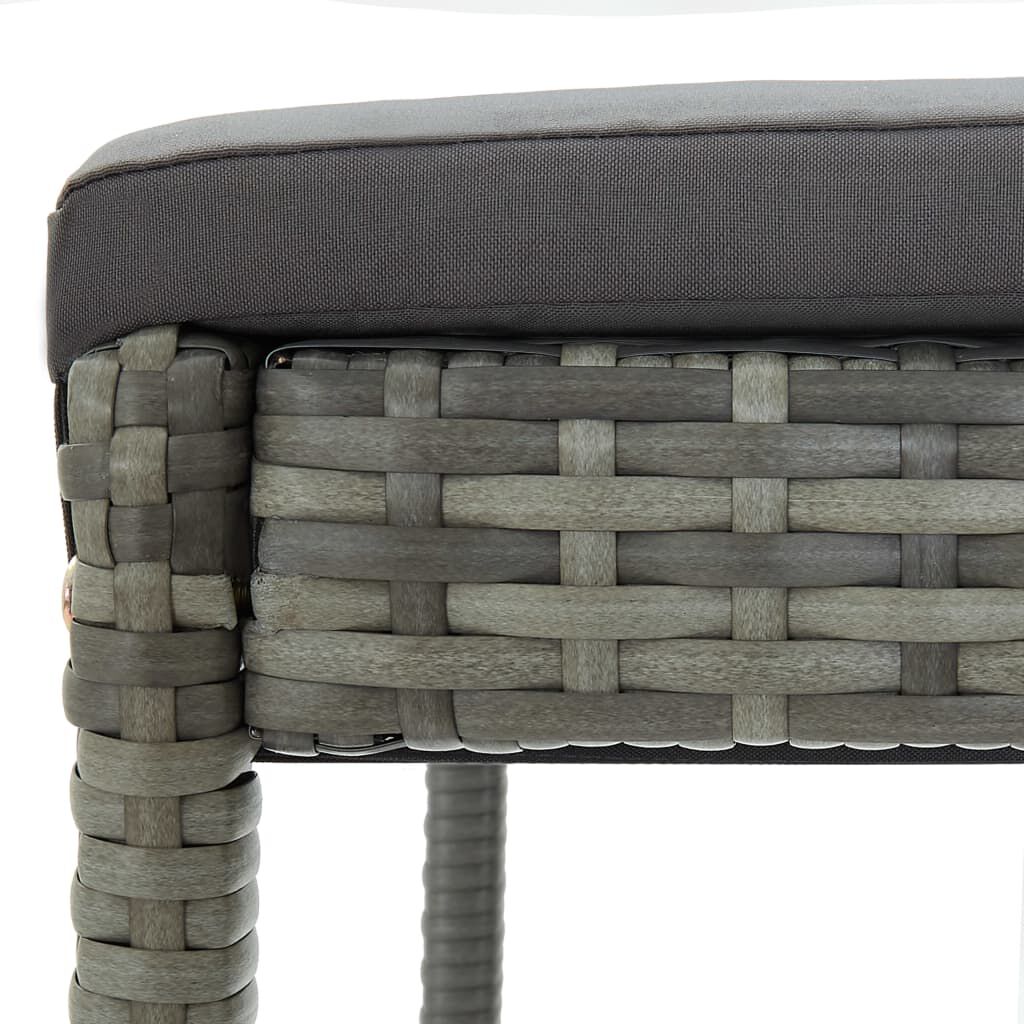 vidaXL Bar Stools with Cushions 6 pcs Grey Poly Rattan