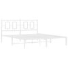 vidaXL Metal Bed Frame without Mattress with Headboard White 150x200cm