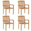 vidaXL 5 Piece Garden Dining Set Solid Wood Teak