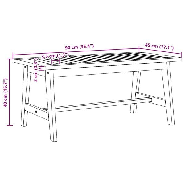 vidaXL Coffee Table 90x45x40 cm Solid Wood Acacia