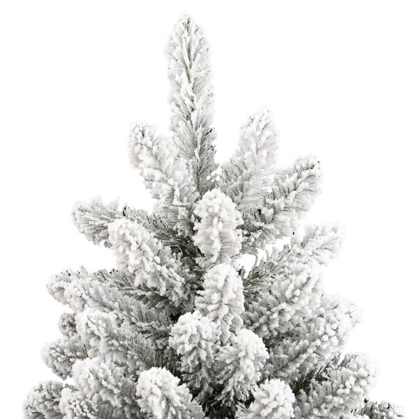 vidaXL Artificial Hinged Christmas Tree with Flocked Snow 240 cm