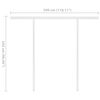 vidaXL Automatic Retractable Awning with Posts 3x2.5 m Cream