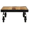 vidaXL Coffee Table with Wheels Solid Mango Wood 100x55x26 cm