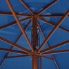 vidaXL Garden Parasol with Wooden Pole 350 cm Blue