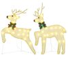 vidaXL LED Reindeers 2 pcs Warm White Fabric