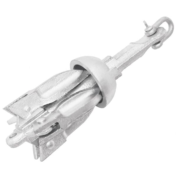 vidaXL Folding Anchor with Rope Silver 0.7 kg Hot Dip Galvanized Cast Iron