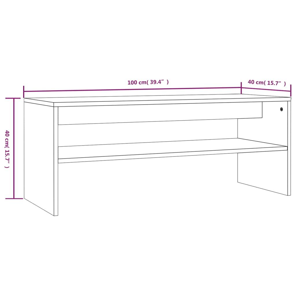 vidaXL Coffee Table Brown Oak 100x40x40 cm Engineered Wood