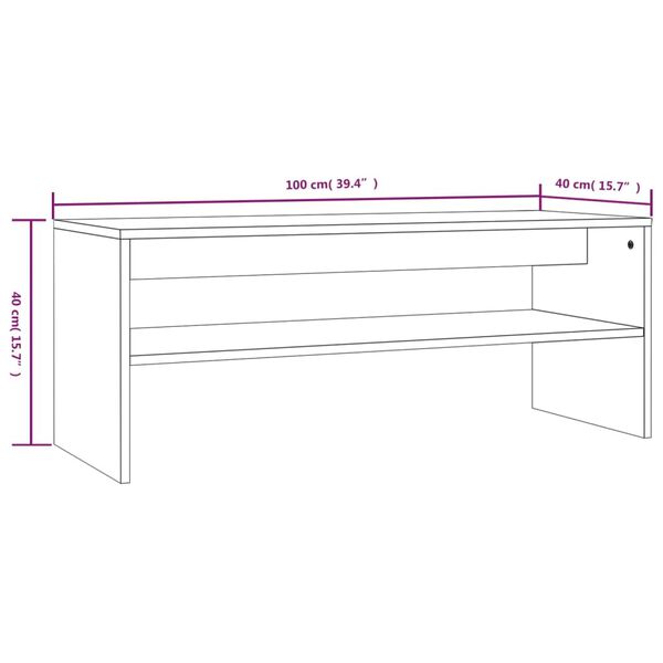 vidaXL Coffee Table Brown Oak 100x40x40 cm Engineered Wood