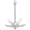 vidaXL Folding Anchor with Rope Silver 4 kg Hot Dip Galvanized Cast Iron