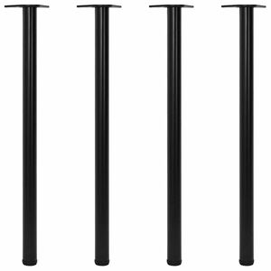 4 Height Adjustable Table Legs Black 1100 mm