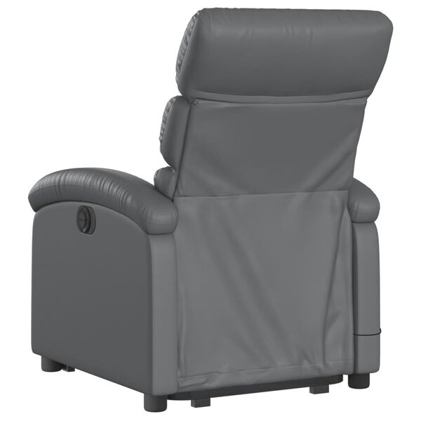 vidaXL Stand up Massage Recliner Chair Grey Faux Leather