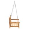vidaXL Swing Bench Brown 114 x 60 x 64 cm Solid Teak Wood