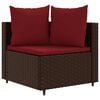 vidaXL 5 Piece Garden Sofa Set with Cushions Brown Poly Rattan
