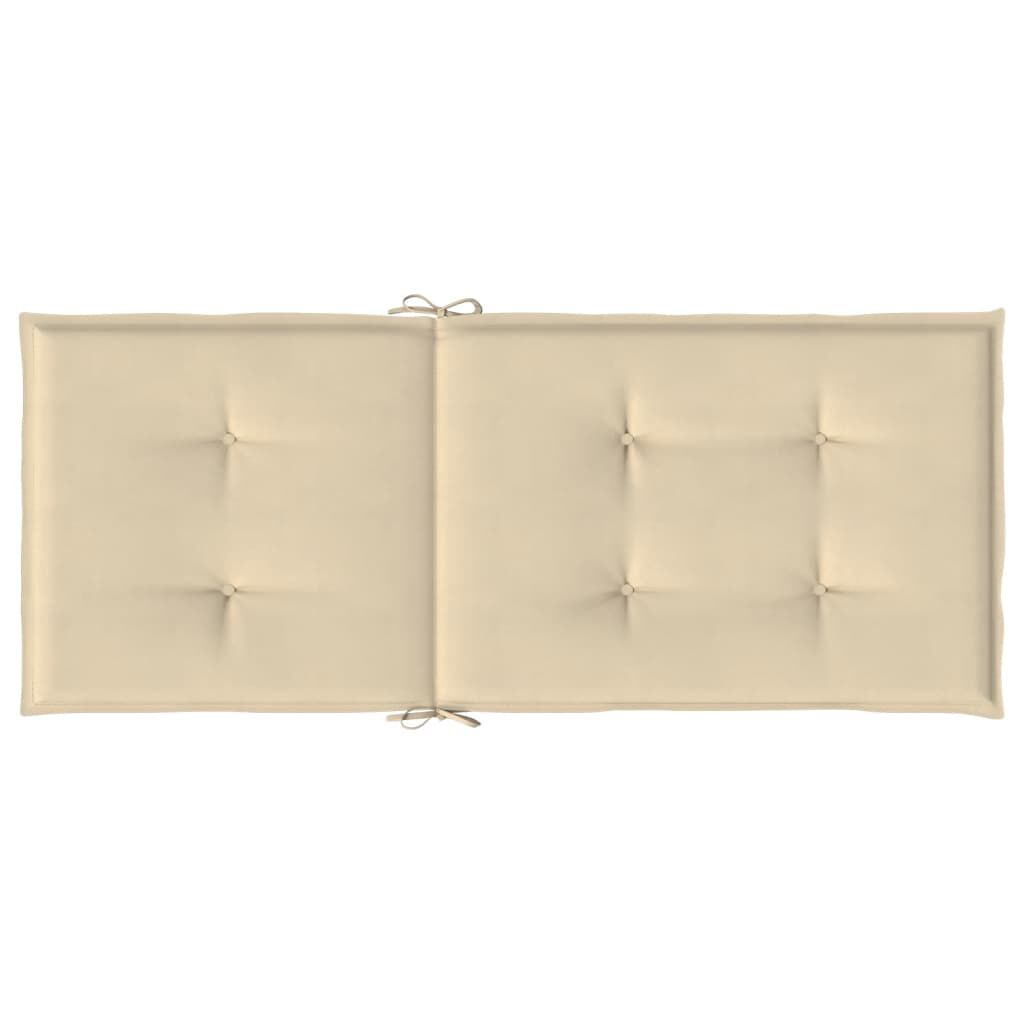 vidaXL Garden Highback Chair Cushions 4 pcs Beige 120x50x3 cm Fabric