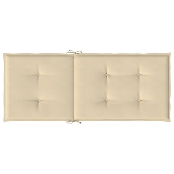 vidaXL Garden Highback Chair Cushions 4 pcs Beige 120x50x3 cm Fabric