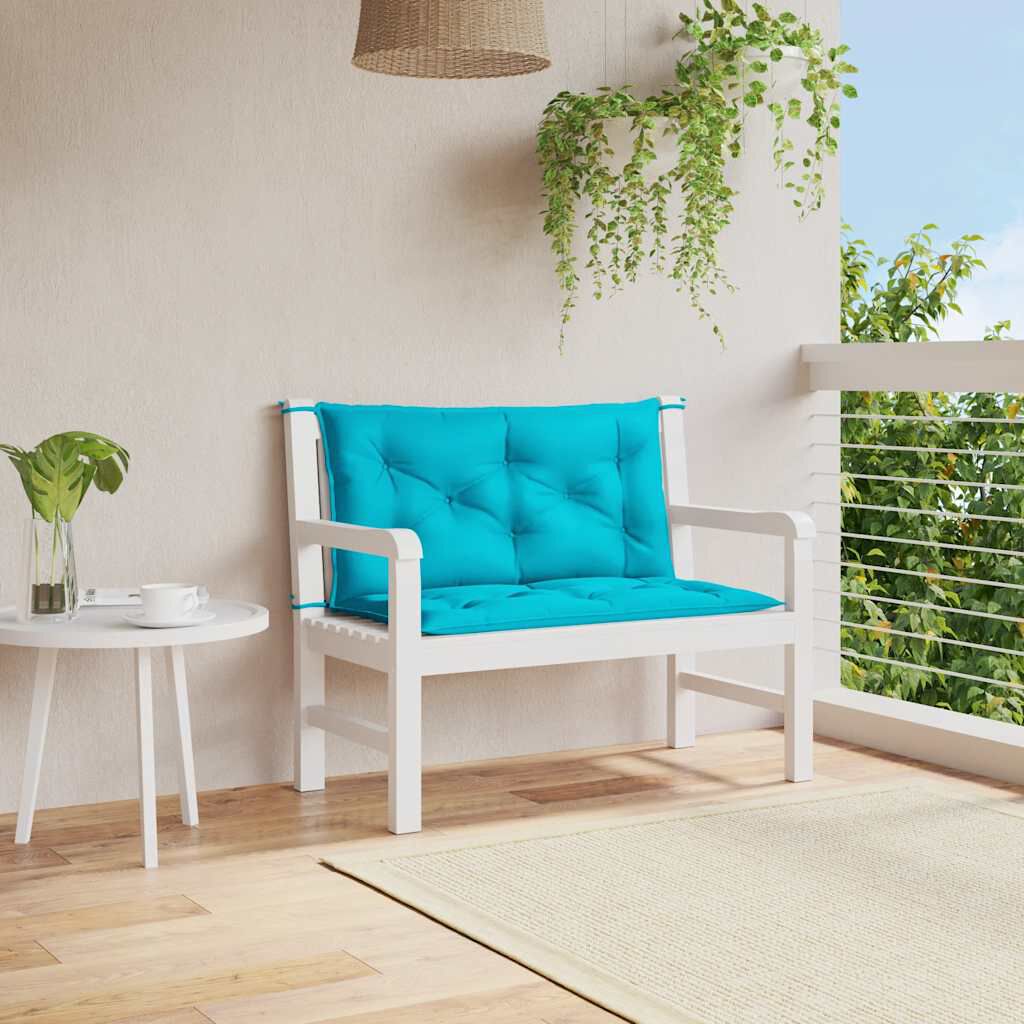 vidaXL Garden Bench Cushions 2pcs Turquoise 100x50x7cm Fabric