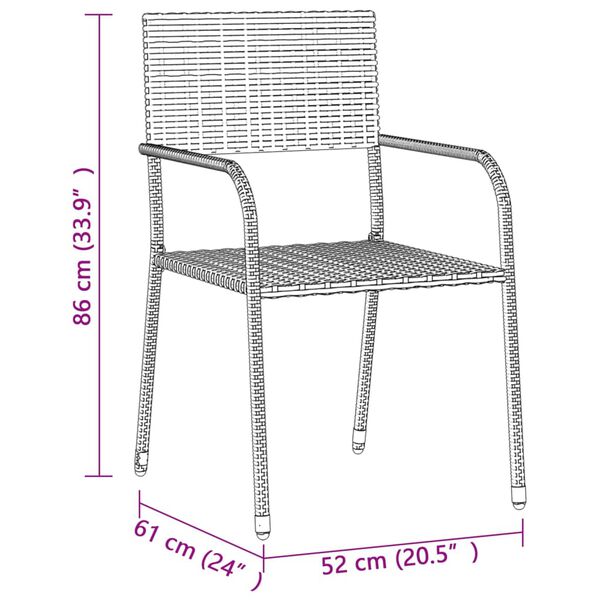 vidaXL 5 Piece Outdoor Dining Set Poly Rattan Grey
