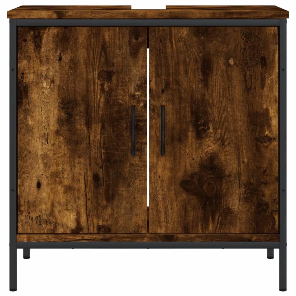 vidaXL Bathroom Sink Cabinet Smoked Oak 60x30x60 cm Engineered Wood