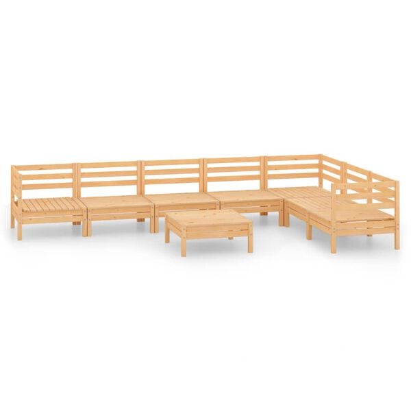 vidaXL 8 Piece Garden Lounge Set Solid Wood Pine