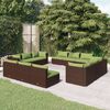 vidaXL 12 Piece Garden Lounge Set with Cushions Poly Rattan Brown