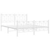 vidaXL Metal Bed Frame without Mattress with Footboard White 150x200cm